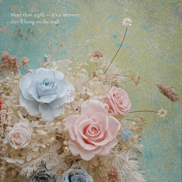 Cloud Lullaby | Preserved Flower Gift | 3D Flower Canvas | One-of-a-Kind Artwork
