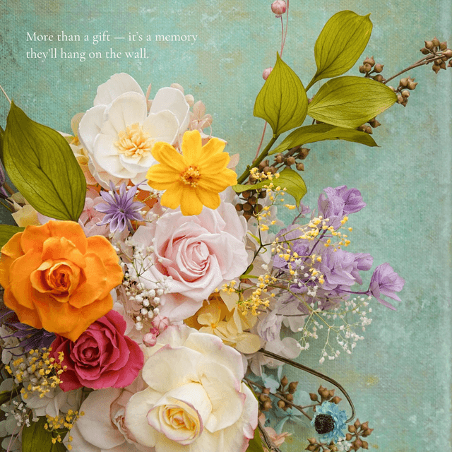 Dopamine Reverie | Preserved Flower Gift | 3D Flower Canvas | One-of-a-Kind Artwork