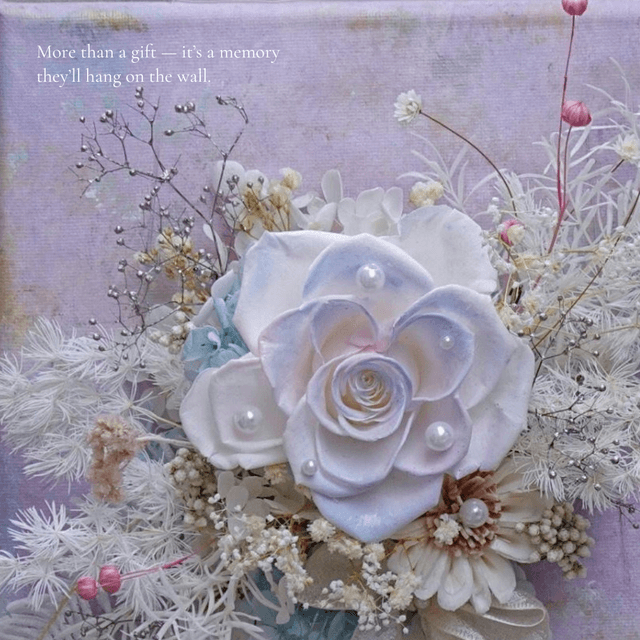 Starblush | Preserved Flower Gift | 3D Flower Canvas | One-of-a-Kind Artwork