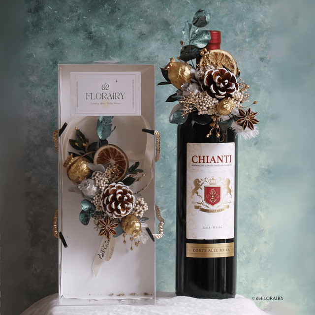 Christmassy Bottle Bouquet | Wine Decoration | Celebration | Wine Gifts