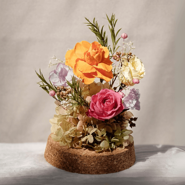 Dopamine Reverie | Preserved Flower Glass Dome | Next-Day Flower Delivery in Bristol | UK-Wide Delivery