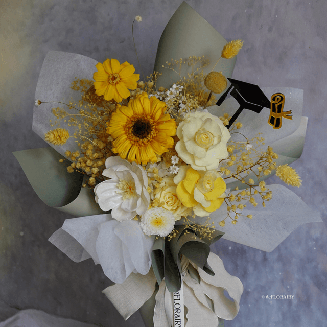 Preserved Gerbera & Rose Bouquet | Yellow Flowers | Next-Day Flower Delivery in Bristol | UK-Wide Delivery