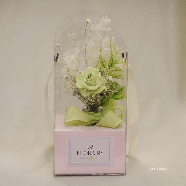 Ivory Lime | Preserved Rose in Vase | Next-Day Flower Delivery in Bristol | UK-Wide Delivery
