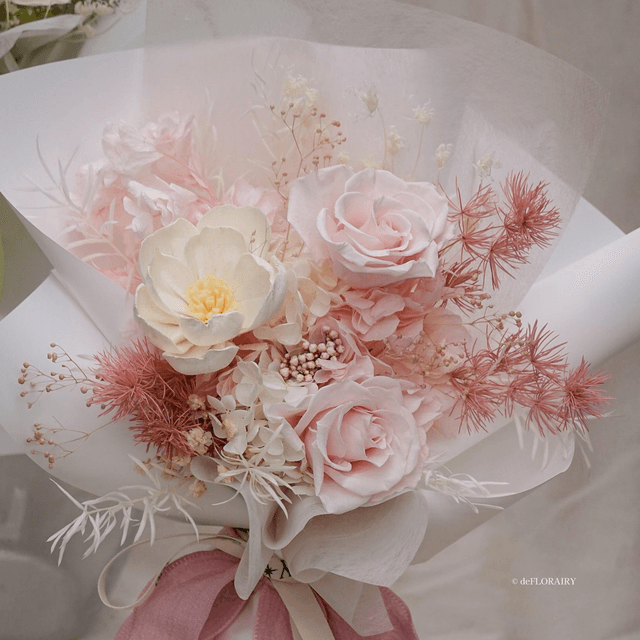 Preserved Rose Bouquet | Pastel Pink Flowers | Next-Day Flower Delivery in Bristol | UK-Wide Delivery