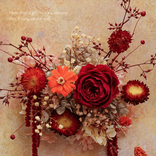 Autumn Whisper | Preserved Flower Gift | 3D Flower Canvas | One-of-a-Kind Artwork