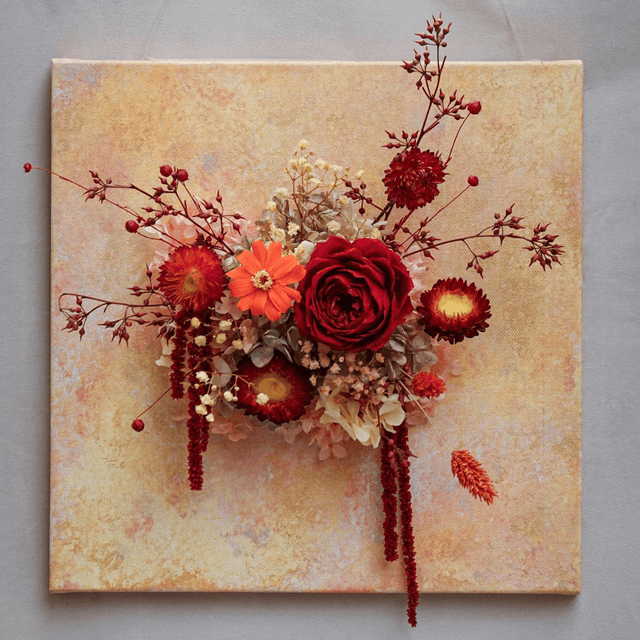 Autumn Whisper | Preserved Flower Gift | 3D Flower Canvas | One-of-a-Kind Artwork