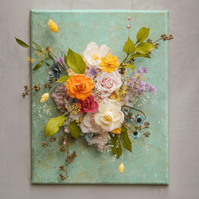 Dopamine Reverie | Preserved Flower Gift | 3D Flower Canvas | One-of-a-Kind Artwork
